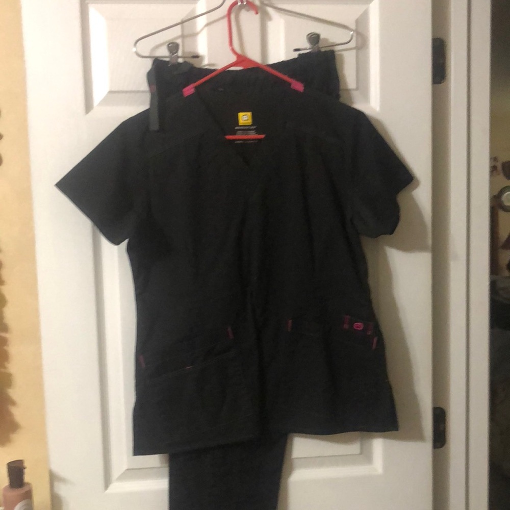 WonderWink wonderflex black scrubs size medium set
